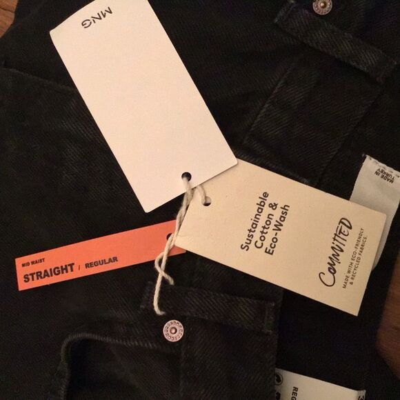 NWT MNG Black Straight Mid Rise Jeans - Picture 7 of 7